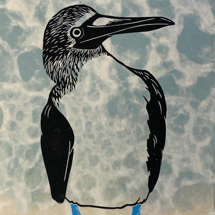 Blue Footed Booby Lino Print