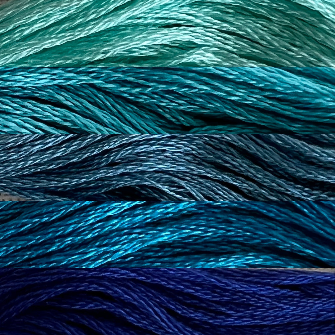 Cosmo Embroidery Floss Blues
