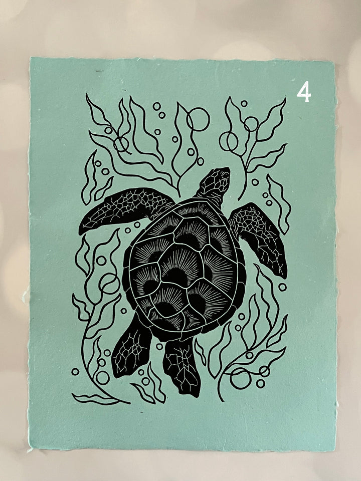 Sea Turtle Lino Print