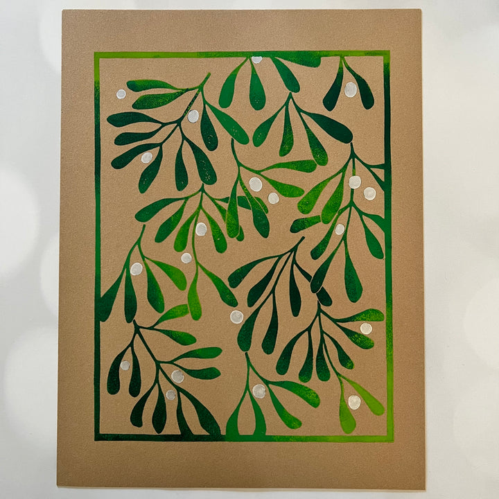 Mistletoe Lino Print