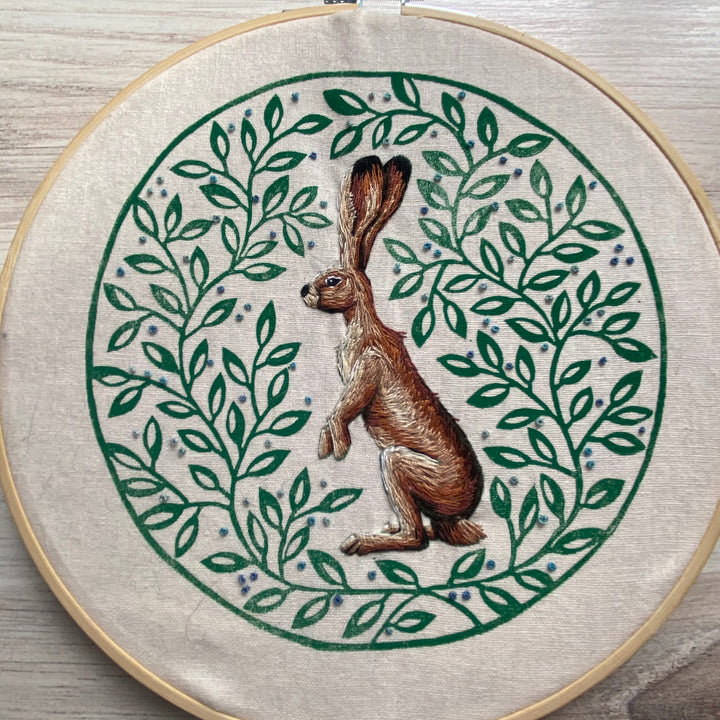 Hare Amongst the Blueberries Embroidery Kit