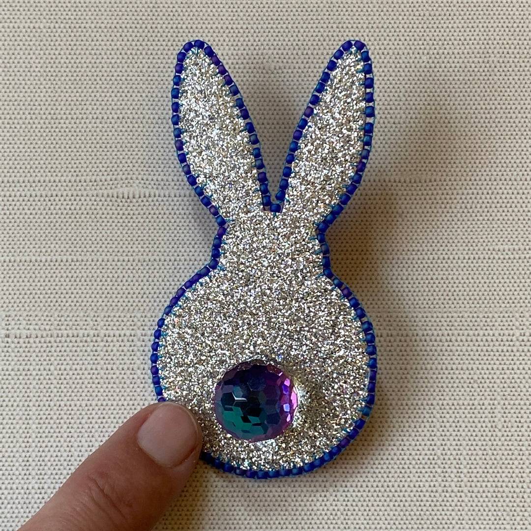 Silver Bunny Handmade Pin