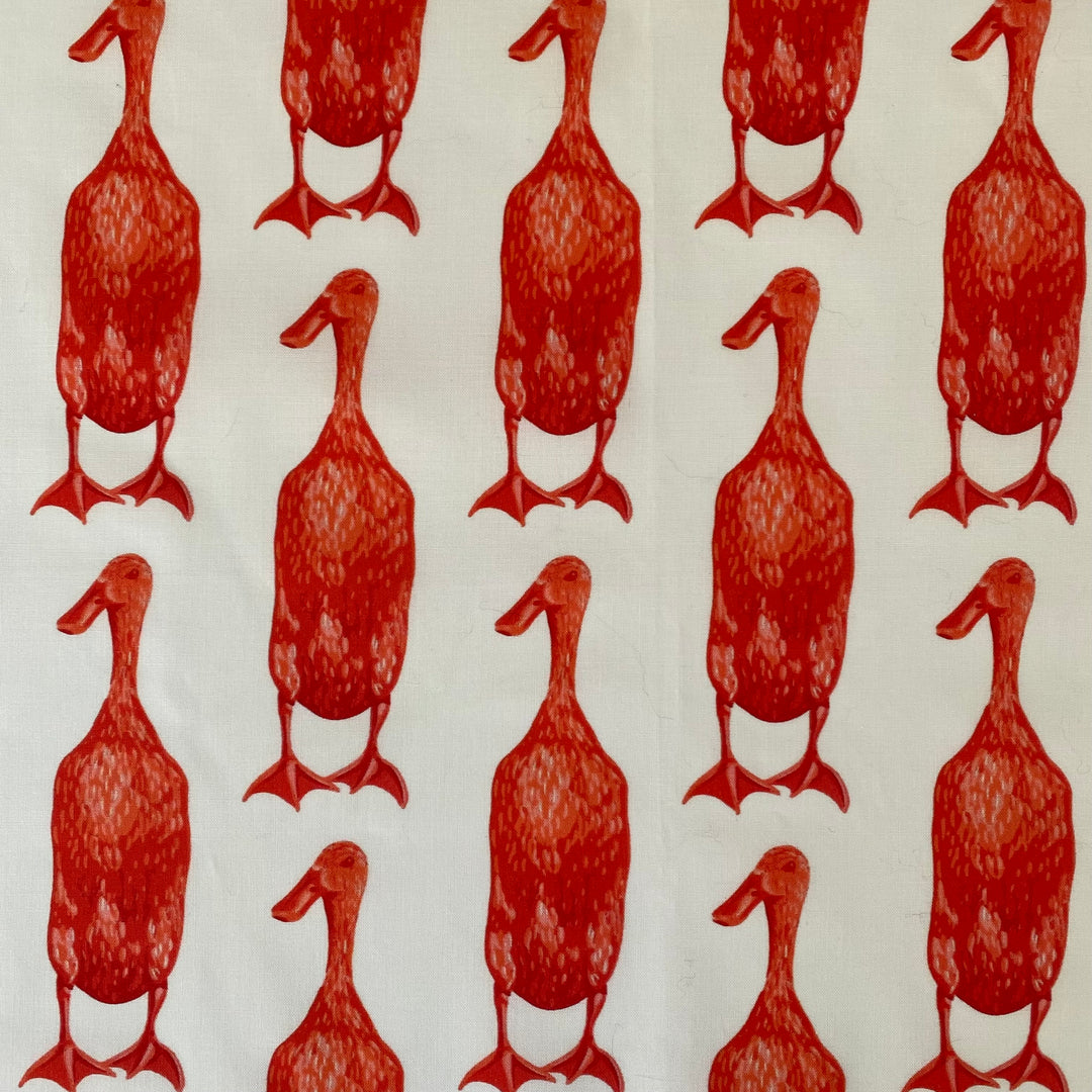Red Indian Runner Ducks Fabric