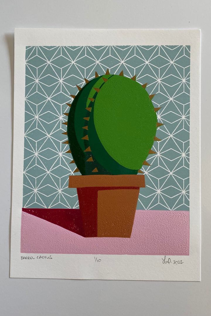 Barrel Cactus Lino Print