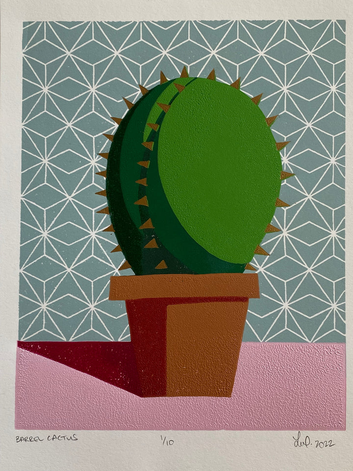 Barrel Cactus Lino Print