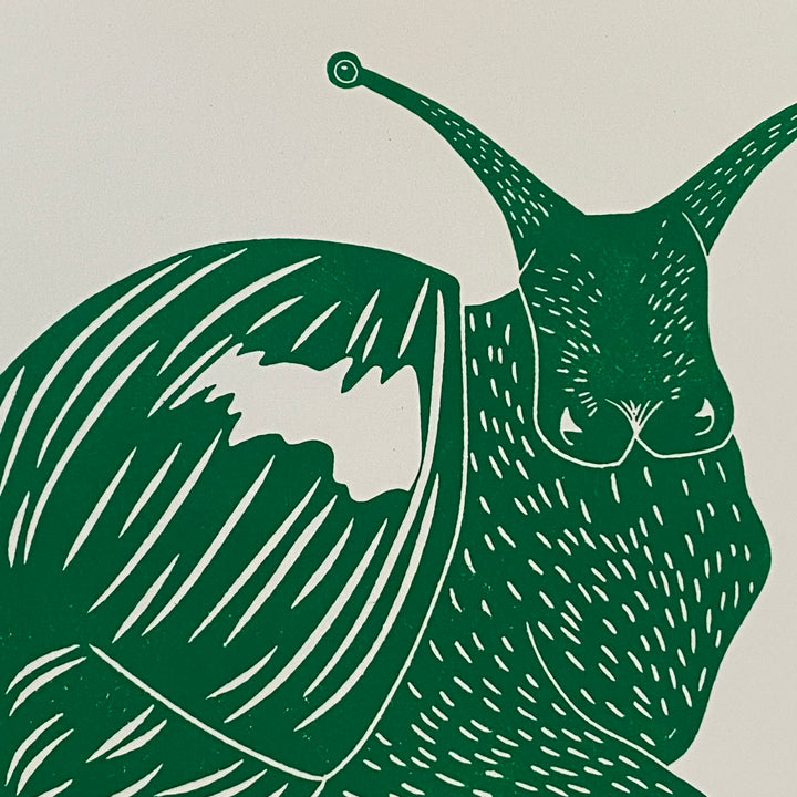 Giant African Land Snail Lino Print